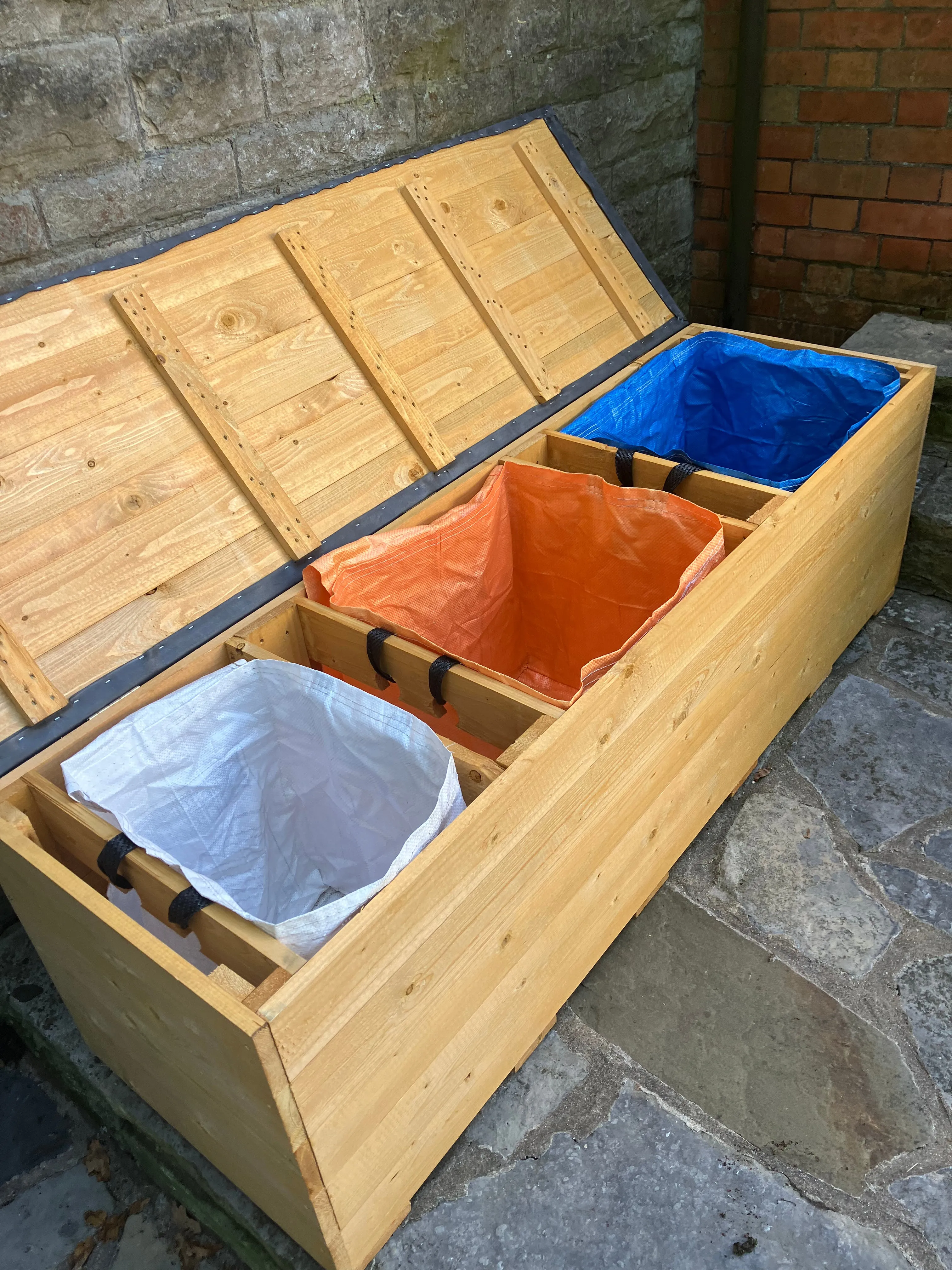 Three Bag Large Bench to carry Vale of Glamorgan Recycling Sacks