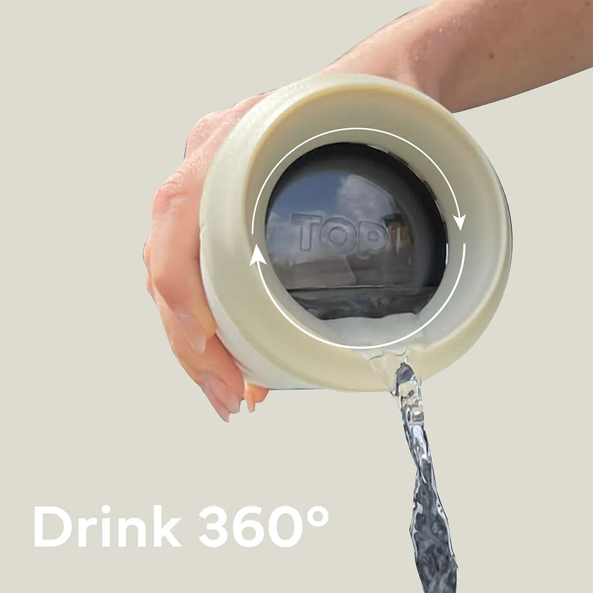 TOPL Flow360° / Stroll Reusable Cup - Stone 12oz (Project Waterfall)