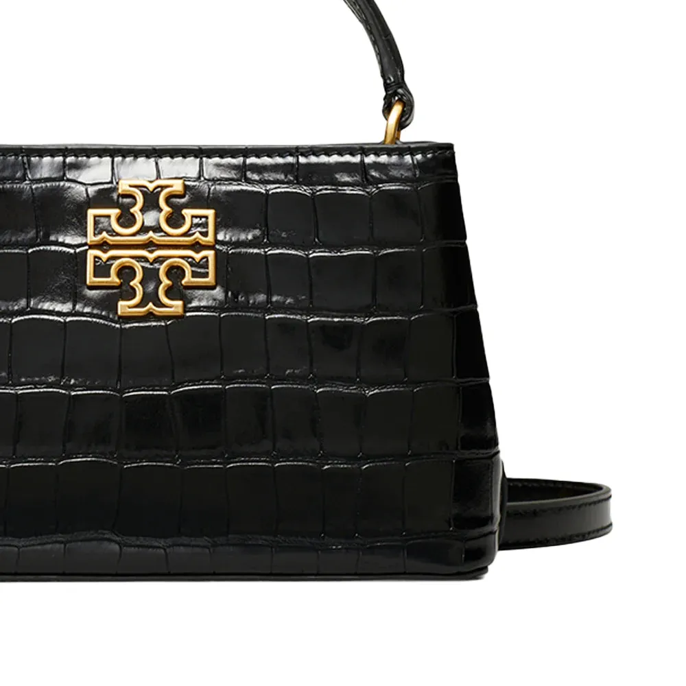 Tory Burch Britten Embossed Micro Satchel Black