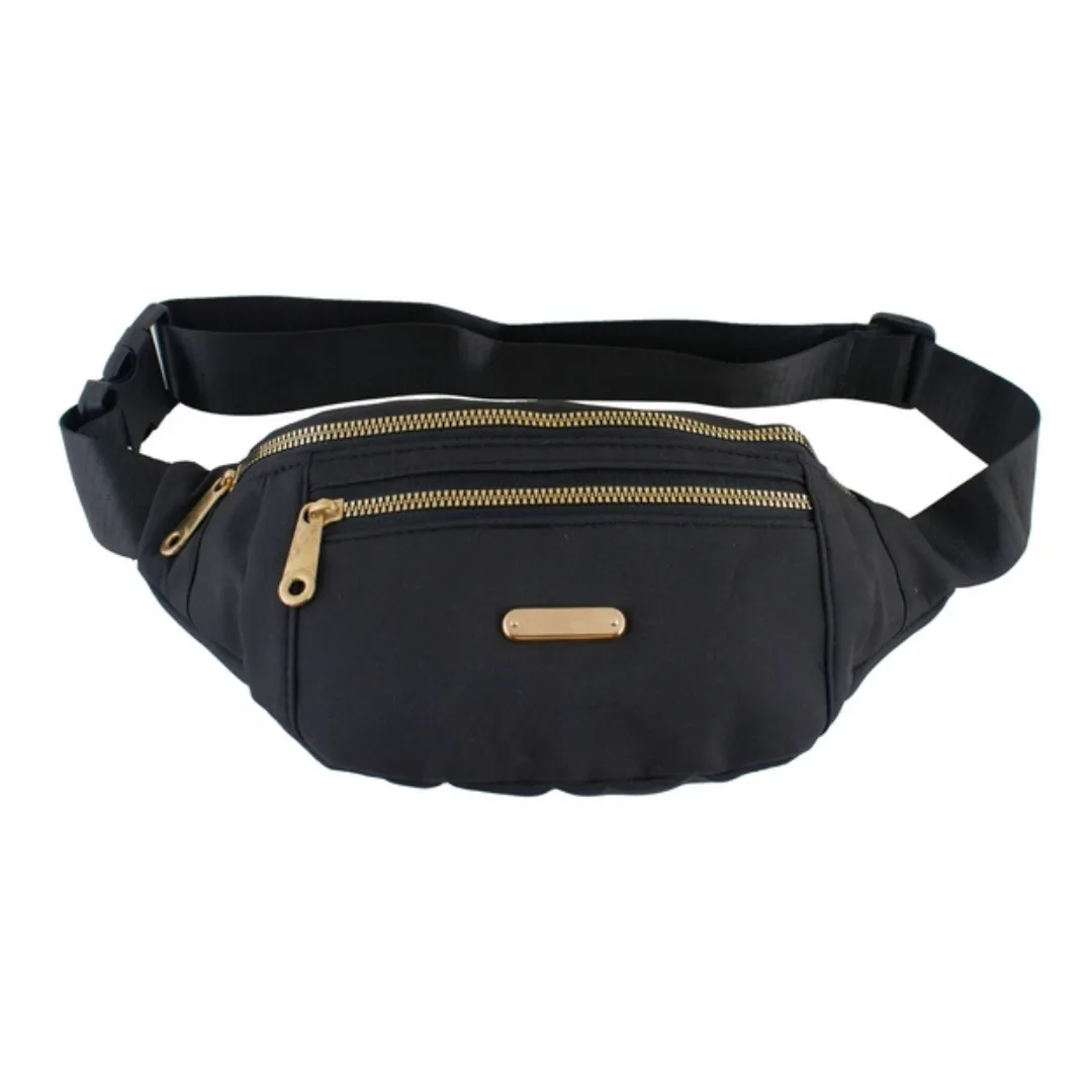 Triple Zip Moon Bag