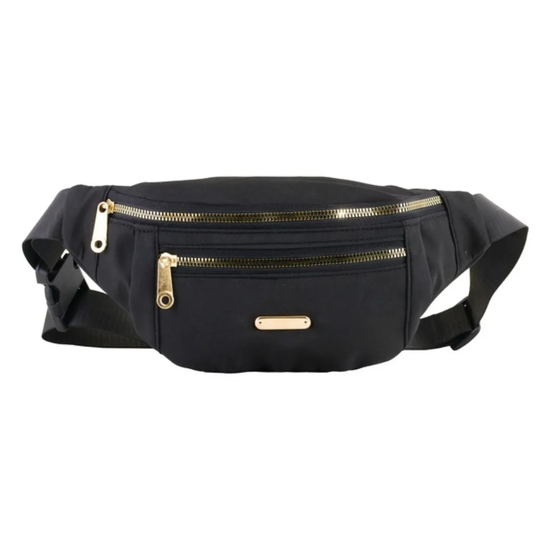 Triple Zip Moon Bag