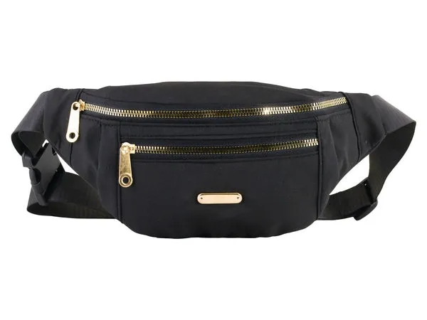 Triple Zip Moon Bag