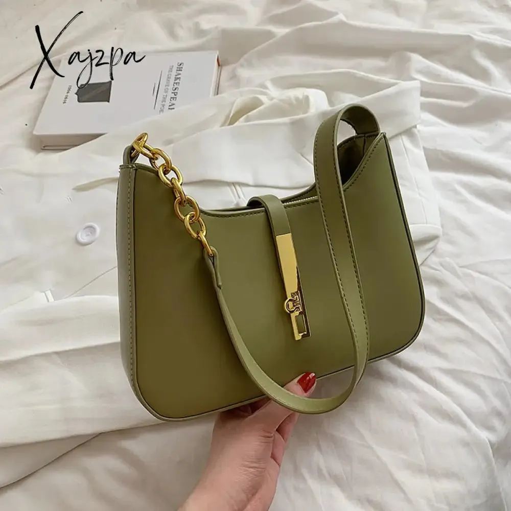 Xajzpa - Top Quality Luxury Brand Purses and Handbags Designer Leather Shoulder Crossbody Bags for Women Dual Straps Underarm Sac A Main