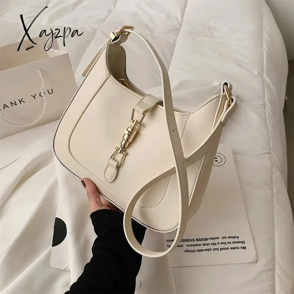 Xajzpa - Top Quality Luxury Brand Purses and Handbags Designer Leather Shoulder Crossbody Bags for Women Dual Straps Underarm Sac A Main
