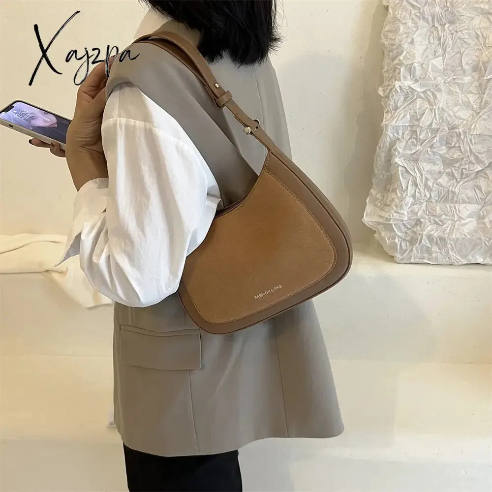 Xajzpa - Top Quality Luxury Brand Purses and Handbags Designer Leather Shoulder Crossbody Bags for Women Dual Straps Underarm Sac A Main