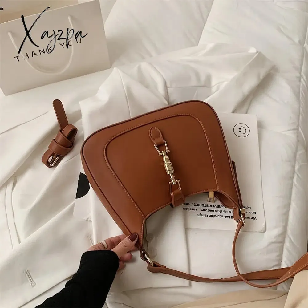 Xajzpa - Top Quality Luxury Brand Purses and Handbags Designer Leather Shoulder Crossbody Bags for Women Dual Straps Underarm Sac A Main