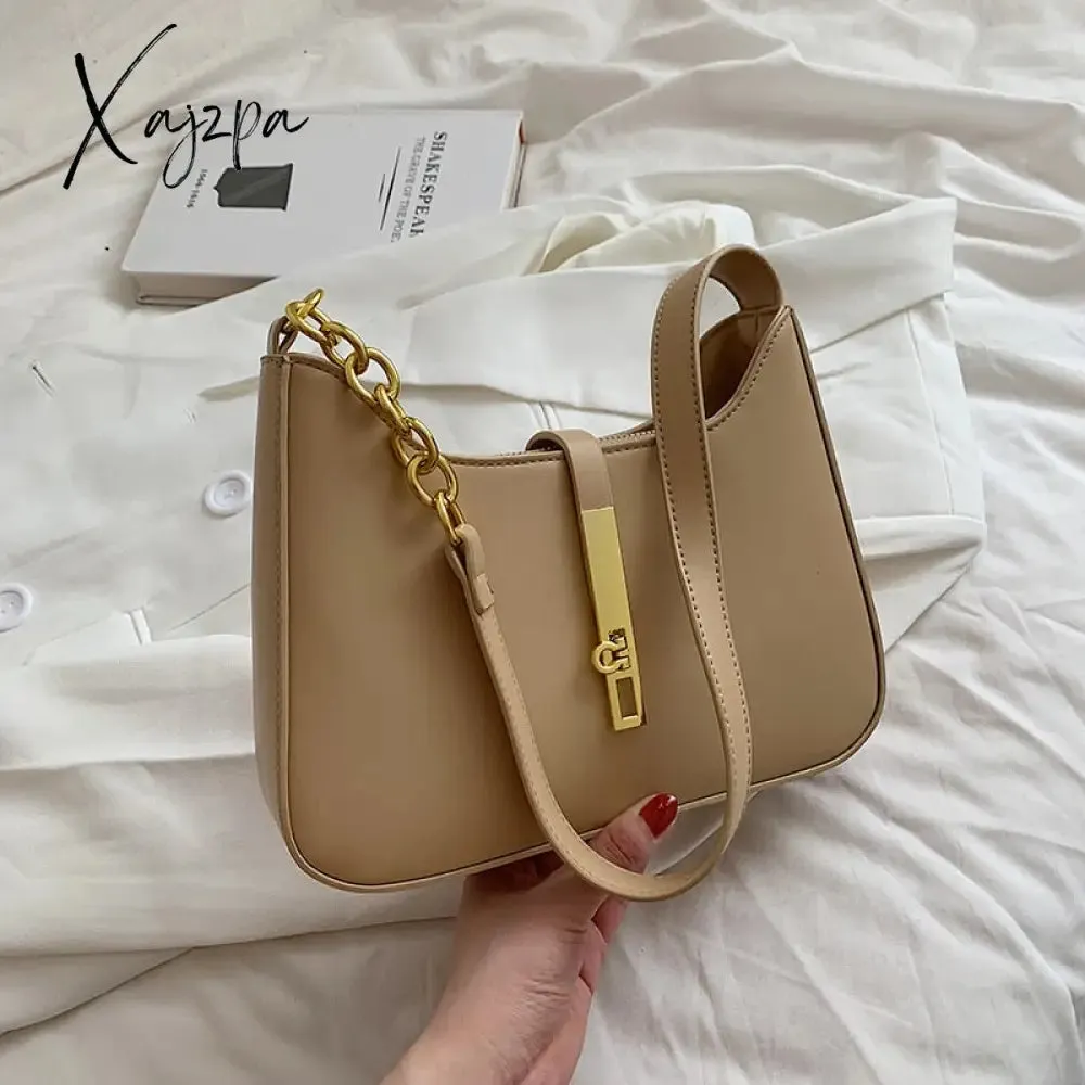 Xajzpa - Top Quality Luxury Brand Purses and Handbags Designer Leather Shoulder Crossbody Bags for Women Dual Straps Underarm Sac A Main