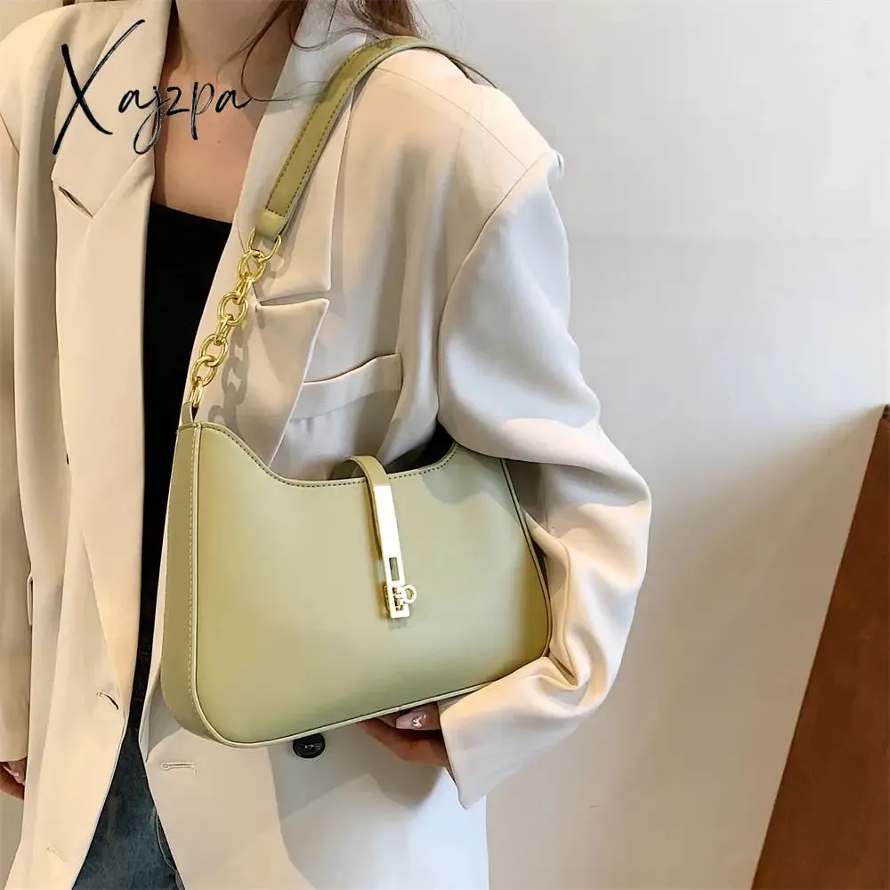 Xajzpa - Top Quality Luxury Brand Purses and Handbags Designer Leather Shoulder Crossbody Bags for Women Dual Straps Underarm Sac A Main