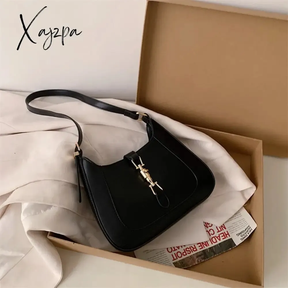 Xajzpa - Top Quality Luxury Brand Purses and Handbags Designer Leather Shoulder Crossbody Bags for Women Dual Straps Underarm Sac A Main