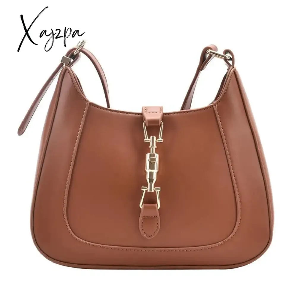 Xajzpa - Top Quality Luxury Brand Purses and Handbags Designer Leather Shoulder Crossbody Bags for Women Dual Straps Underarm Sac A Main