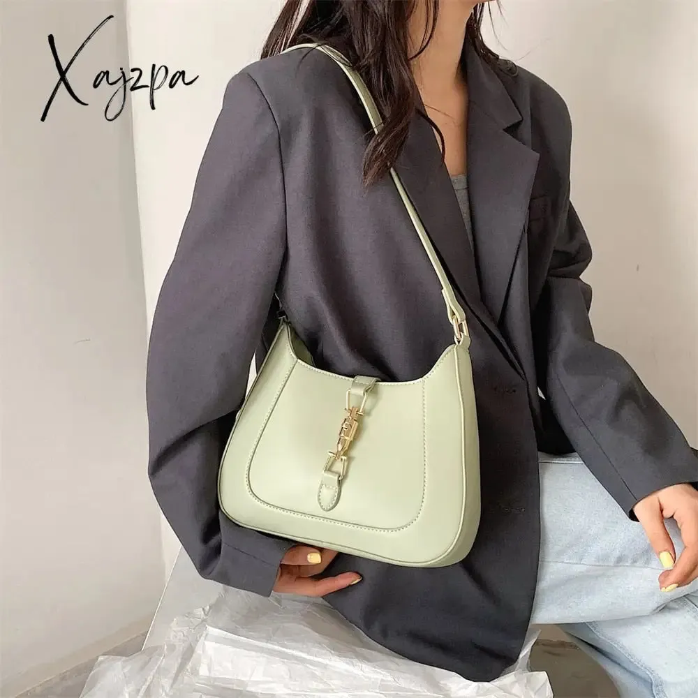 Xajzpa - Top Quality Luxury Brand Purses and Handbags Designer Leather Shoulder Crossbody Bags for Women Dual Straps Underarm Sac A Main
