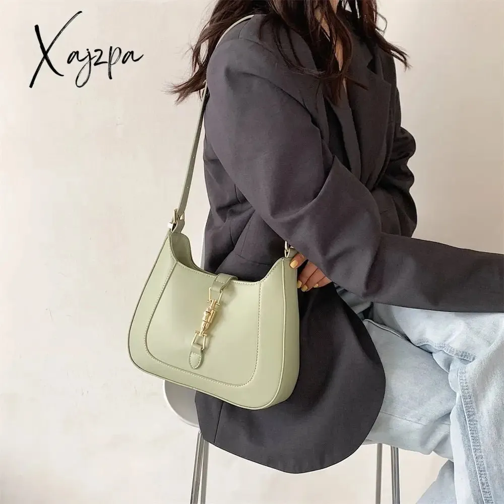 Xajzpa - Top Quality Luxury Brand Purses and Handbags Designer Leather Shoulder Crossbody Bags for Women Dual Straps Underarm Sac A Main