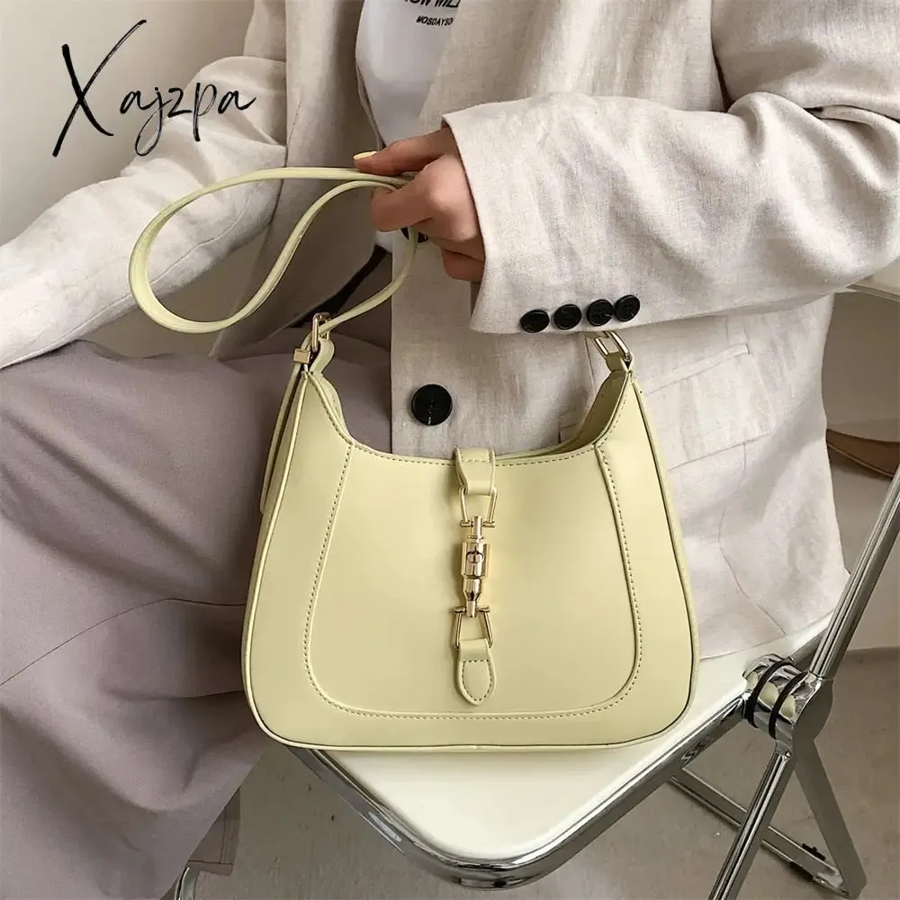 Xajzpa - Top Quality Luxury Brand Purses and Handbags Designer Leather Shoulder Crossbody Bags for Women Dual Straps Underarm Sac A Main