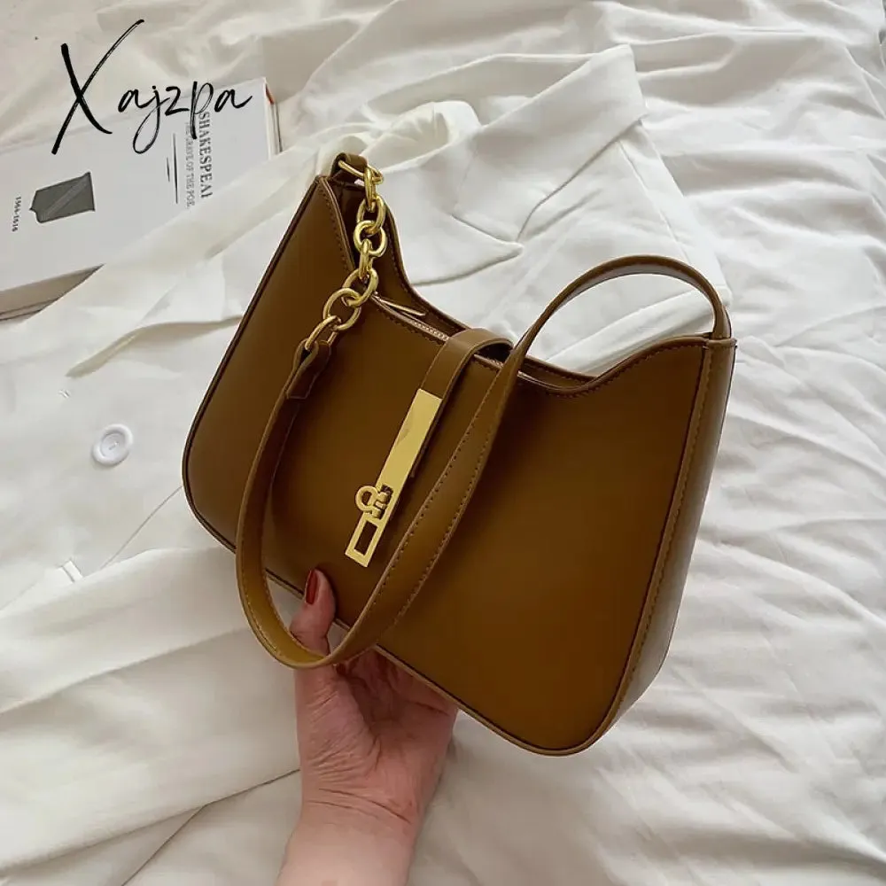 Xajzpa - Top Quality Luxury Brand Purses and Handbags Designer Leather Shoulder Crossbody Bags for Women Dual Straps Underarm Sac A Main