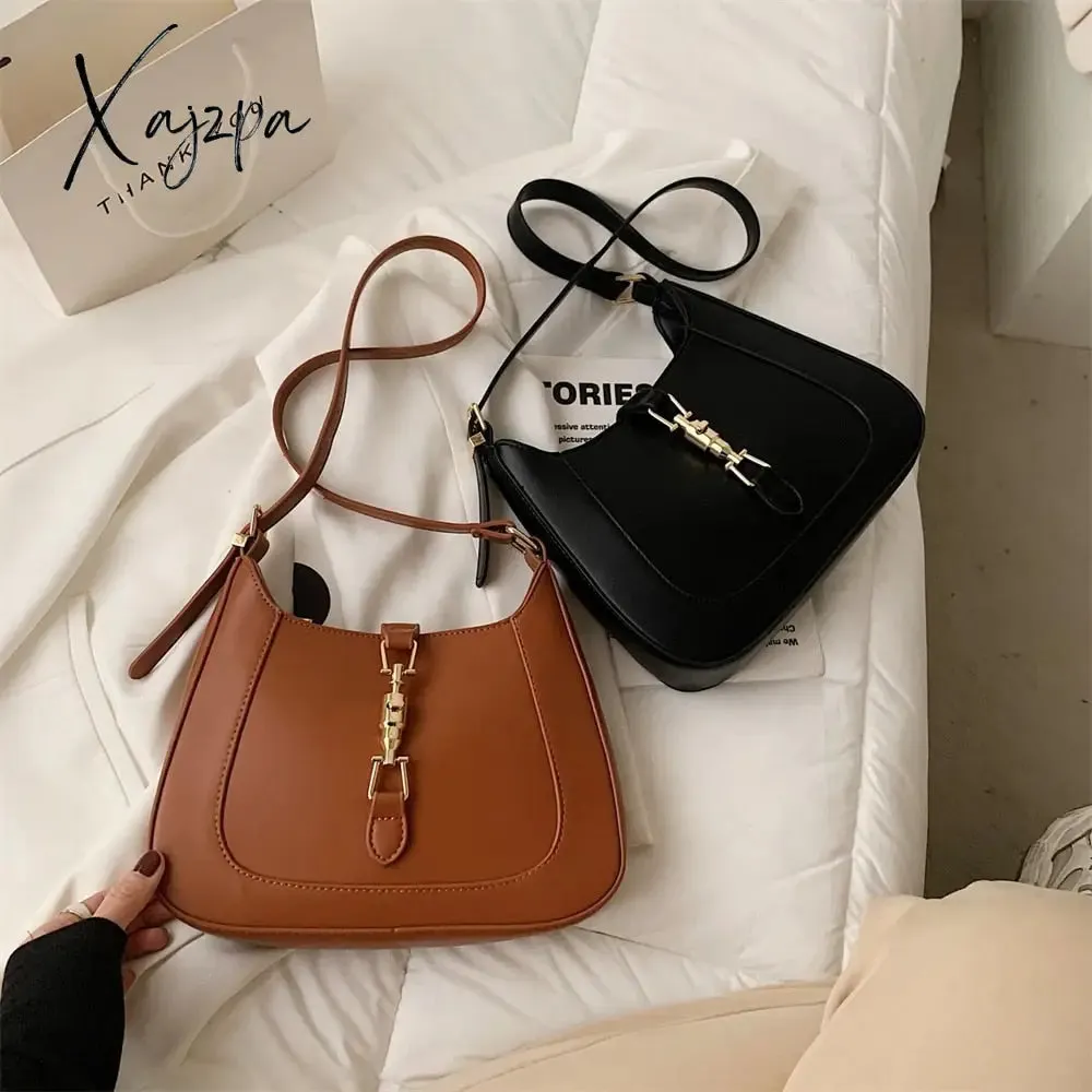 Xajzpa - Top Quality Luxury Brand Purses and Handbags Designer Leather Shoulder Crossbody Bags for Women Dual Straps Underarm Sac A Main